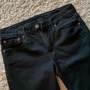 Solid Black AEO REAL GOOD Airflex+ Jeans